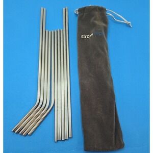 Straw Expa Reusable Stainless Steel Drinking Straws Set‎ Carry Case Eco-Friendly